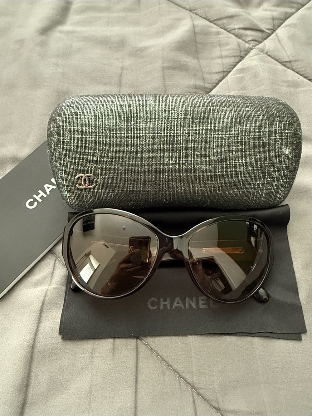 CHANEL Brown Gradient Oversized Women's Sunglasses
